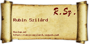 Rubin Szilárd névjegykártya