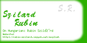 szilard rubin business card